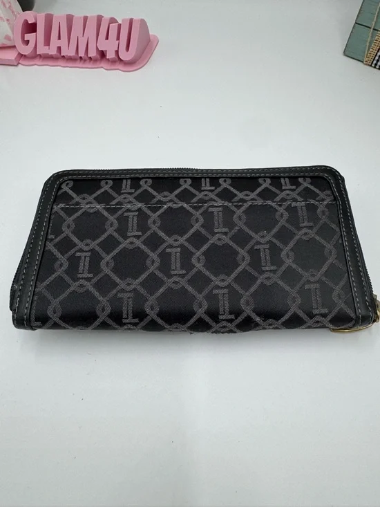 Tignanello Monogram Jacquard Zip Around Wallet Buckle Accent Black/Grey - Picture 3 of 4